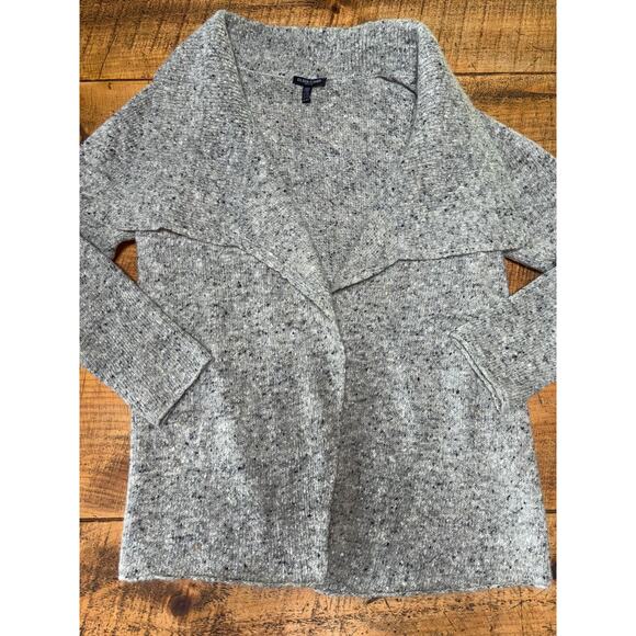Womens Eileen Fisher Gray Mohair and Wool Open Front Cardigan Sweater Petite L - Picture 6 of 10
